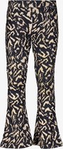 TwoDay meisjes flared broek met print zwart beige - Maat 98/104