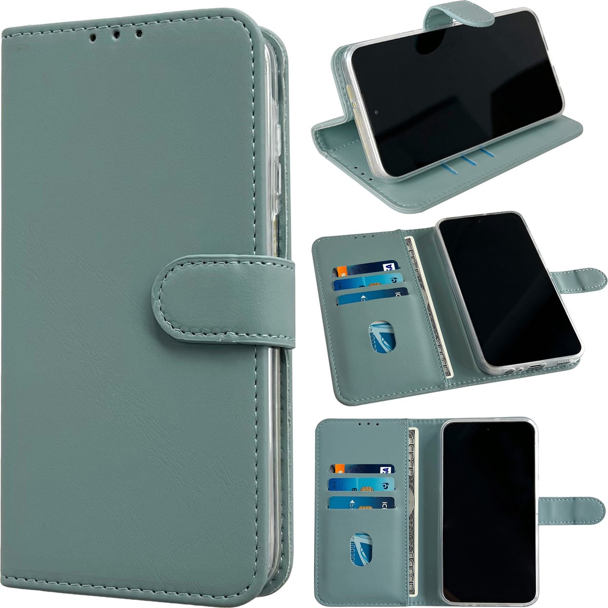 Casemania Hoesje Geschikt voor Samsung Galaxy A35 - Licht Blauw - Portemonnee Book Case - Pasjeshouder en Magneetlipje