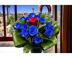 Boeket 10 blauwe rozen