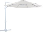AXI Marisol Zweefparasol Ø 300cm Wit/Beige – Gepoedercoat aluminium frame met kruisvoet – 360° Draaibaar - Kantelbaar – UV werend doek