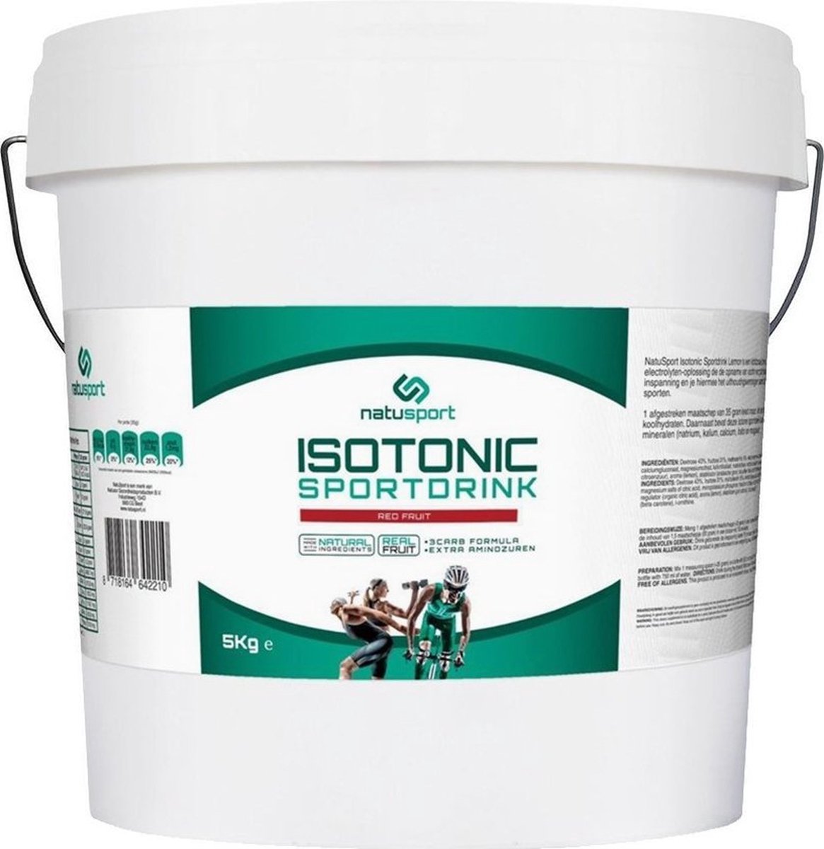 Goedkoopste Natusport Isotonic Sportdrank Red Fruit Emmer - 5KG