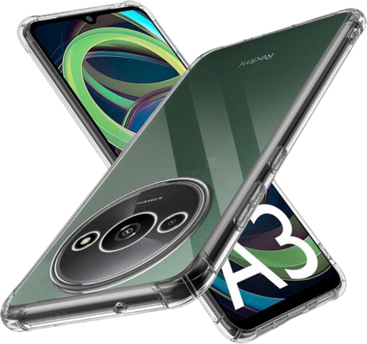 Hoesje voor Xiaomi Redmi A3 backcover Shockproof siliconen Transparant