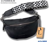 Lundholm heuptasje dames festival zwart - bag strap tassenriem met schouderband voor tas - cadeau voor vriendin | Scandinavisch design - Alta serie - crossbody tas dames Zwart