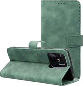 Case2go - Telefoonhoesje geschikt voor Xiaomi Redmi 12C - Wallet Book Case - Met Magnetische Sluiting - Groen
