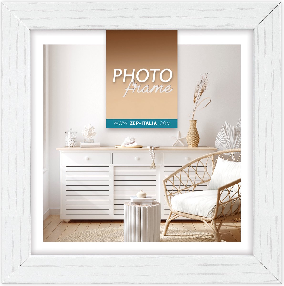Zep Houten Fotolijst Vivan 3 Wit voor foto formaat 13x13 - V33133