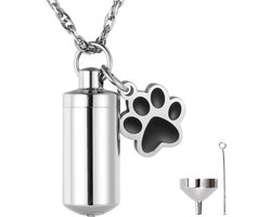 Luxe Ashanger voor Honden - met Ketting (55 cm) - Voor As, Haren of Parfum - Assieraad - As Ketting - Gedenksieraad - Urn - As Hanger - Incl. As vuller en Opbergzakje - Lovely Dog