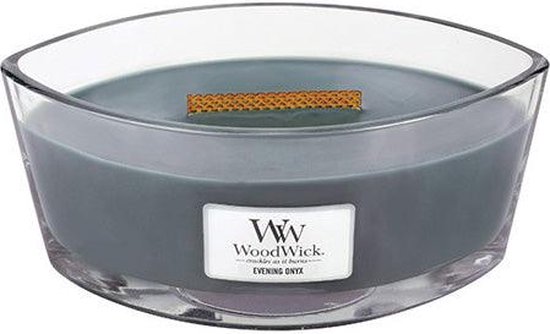 WoodWick Heartwick Flame Ellipse Geurkaars - Evening Onyx - Woodwick
