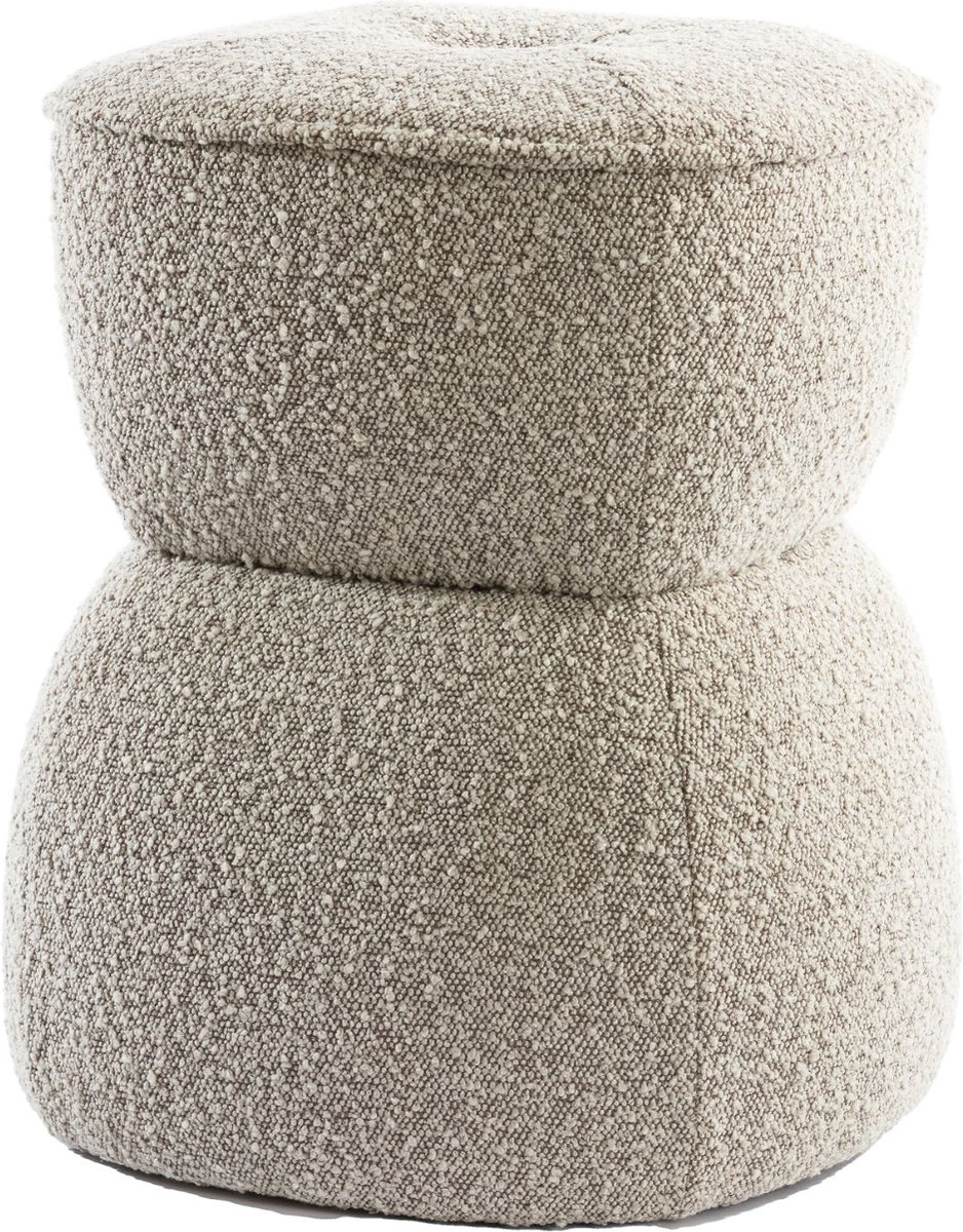 Light & Living Poef Leyla - Beige - Ø40cm - Modern