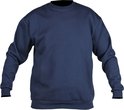 Sweatshirt bleu marine à col rond STØRVIK, couleur unie, manches longues et poignets.