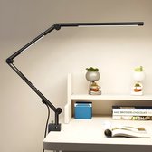 GoudenGracht Lampe de Bureau - Lampe de Bureau LED - Dimmable - Minuterie - Avec Pince - Très Flexible - Lampe Design - 4 couleurs de lumière - Noir Minuit