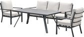 Sergio lounge-dining sofa set - 4-delig - carbon black - desert sand