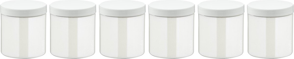 Goedkoopste Scrubzout White Lotus - 300 gram - Pot met witte deksel - set van 6 stuks - Hydraterende Lichaamsscrub