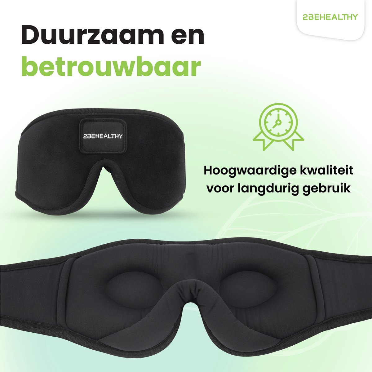 2BEHEALTHY Slaapmasker - 100% Verduisterend - Met Opbergzakje - Oogmasker - Slaap Masker - Slaapmasker Mannen - Slaapmasker Vrouwen - Eye Mask - Sleeping Mask — afbeelding 2