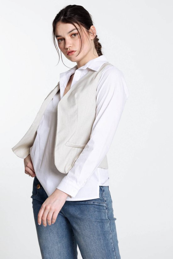 Cassis Korte geruite gilet zonder mouwen bol