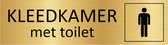 CombiCraft deurbordje Heren kleedkamer met toilet in goud met tape - 165 x 45 mm