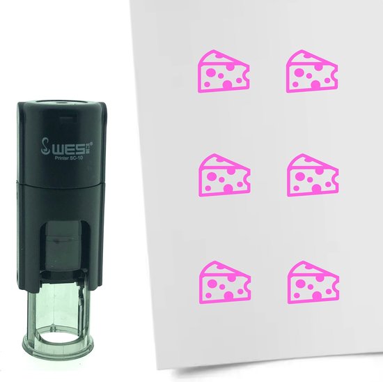 CombiCraft Stempel Kaas 10mm rond - Roze inkt