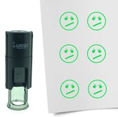 CombiCraft Stempel Smiley ontevreden 10mm rond - Groene inkt