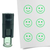 CombiCraft Stempel Smiley Gelukkig 10mm rond - Groene inkt