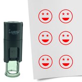 CombiCraft Stempel Smiley Trots 10mm rond - Rode inkt