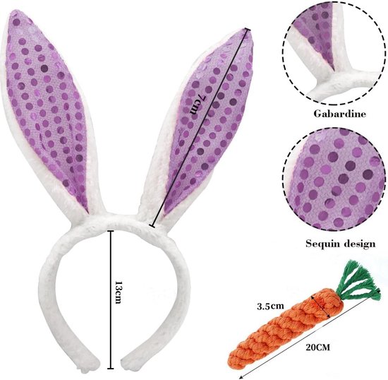 FcBaudy Bandeau de Pâques Peluches Oreilles de Lapin Serre-Tête Épais Peluches Bandes pour Cheveux Joyeuse Journée de Pâques Bandeau Accessoires pour Cheveux un Bandeau