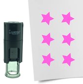 CombiCraft Stempel Ster of Sterretje 10mm rond - roze inkt