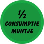 CombiCraft 1/2 consumptie munten bedrukt Ø23mm - Groen - 100 stuks