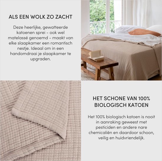 Beige sprei Hunter katoen - bestellen bij