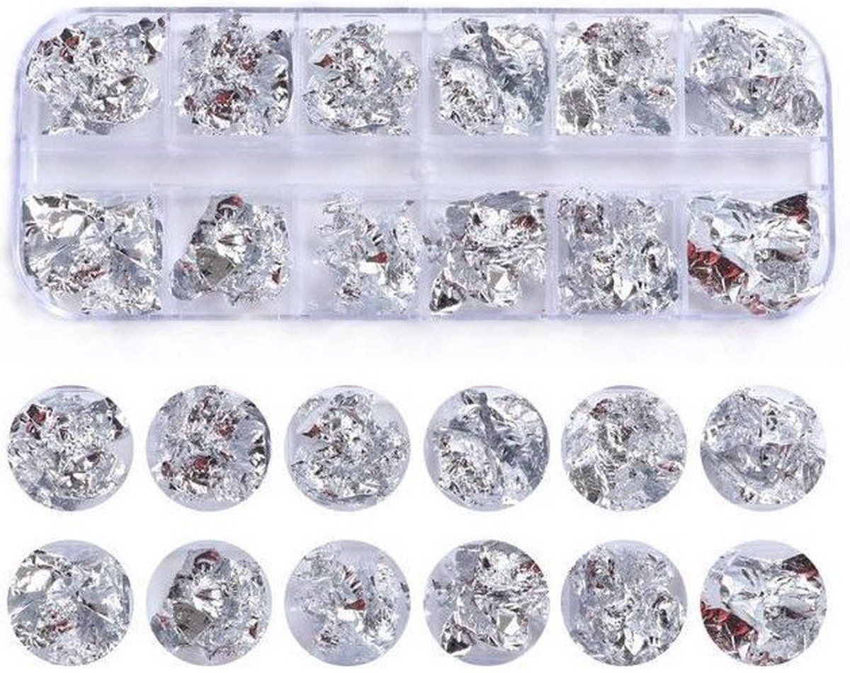 Goedkoopste 12x metallic nagelfolie