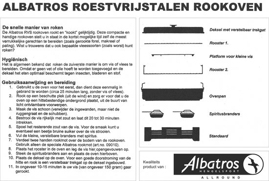 Tafel Rookoven Plat - RVS - 42x20x29 cm van Bronxx — afbeelding 2