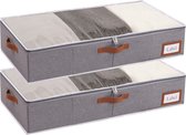 Opbergcontainers voor onder het bed, 2 stuks kledingorganizer voor onder het bed met stevige ritssluiting