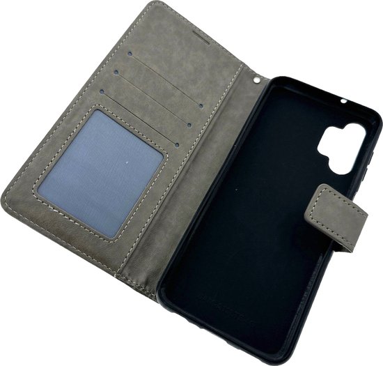 Bookcase Geschikt voor: Samsung Galaxy A13 4G Grijs - portemonee hoesje - ZT Accessoires