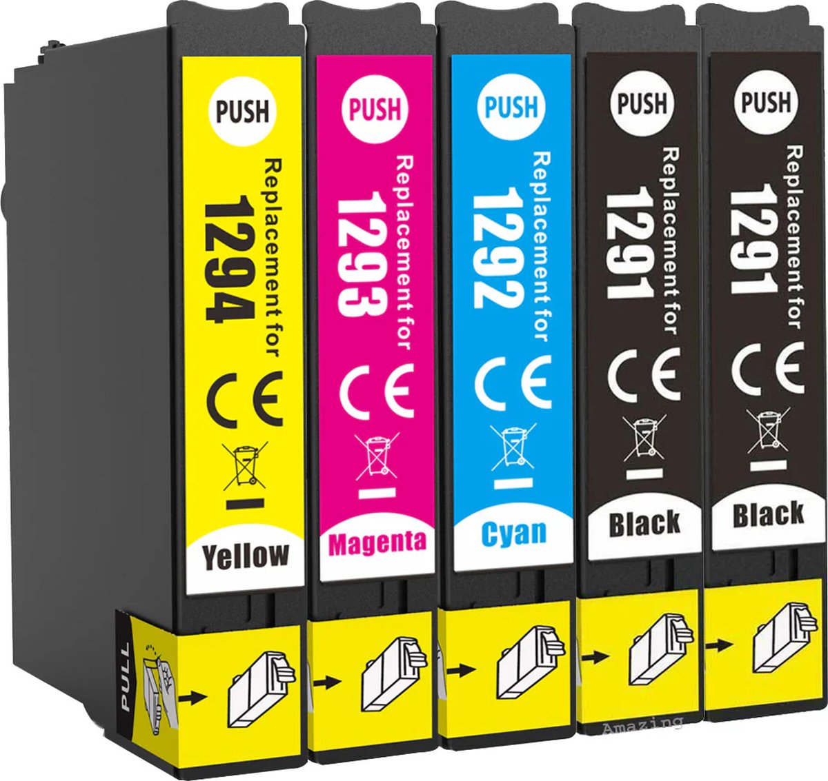 Inktcartridges Geschikt voor Epson T1295/T1291-1294 | Multipack van 5 stuks Geschikt voor printers Epson Stylus SX235W - SX420W - SX425W - SX445W - SX535WD - WorkForce WF-3520 - WF-3540 - WF-7525 - WF-7515