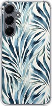 Casimoda® hoesje - Geschikt voor Samsung Galaxy A55 - Japandi Waves - Shockproof case - Extra sterk - TPU/polycarbonaat - Blauw, Transparant
