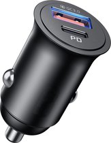 Autolader - 2 Poorten - 60W - USBC & USBA - 3.0 Snellader - Sigarettenaansteker USB Charger