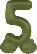 Folat - Staande folieballon Cijfer 5 Olive Green - 41 cm