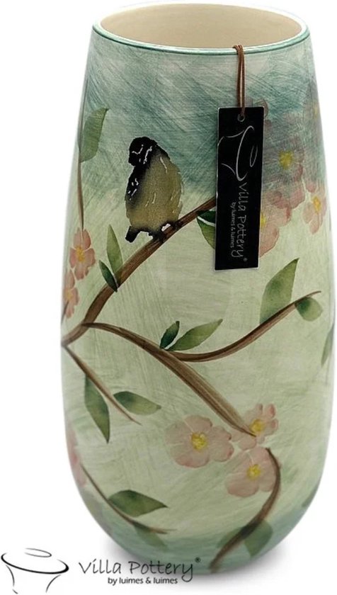 Vaas - Villa Pottery - Decoratie - Keramiek - Woondecoratie - Voorjaar - Blossom 3_2 Green