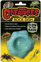 Zoo Med Creatures Rock Dish Glow in the Dark - Plat à nourriture - Plat à eau - Support pour gobelet à gelée