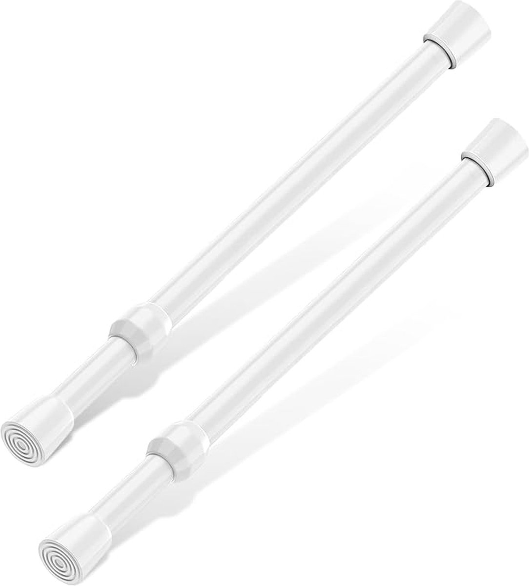 Spanstangen van 50 tot 90 cm verstelbare lente kast bars witte uitschuifbare staaf voor kledingkast boekenplank badkamer, 2pcs