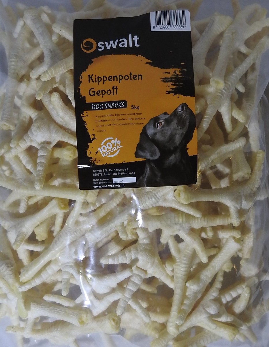 Oswalt Gepofte Kippenpoten - Hondensnack - 5KG