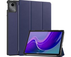 Hoesje - Geschikt voor Lenovo Tab M11 (11 inch) - Dun & Stevig - Hardcover Book Case - Trifold Bookcase Hoes - Hard Cover - Tablethoes - Donkerblauw