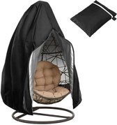 Afdekking voor hangstoel, winddicht, waterdicht, uv-bestendig, scheurvast 210D Oxford-weefsel, hangmand, schommelstoel, hangstoelbeschermhoes (190 x 115 cm) (zwart)