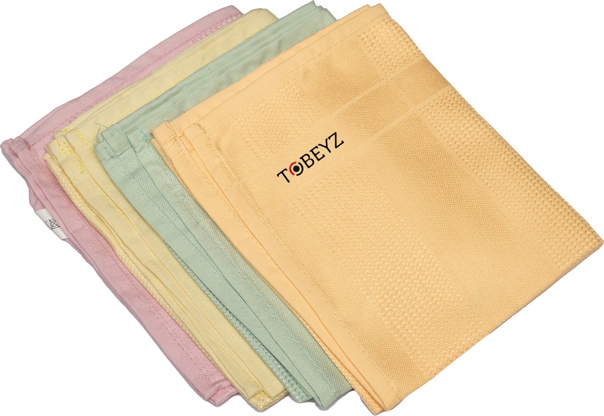 Goedkoopste Tobeyz - Set van 4 Premium Poetsdoeken - Microvezel Multifunctionele Reinigingsdoeken - Droogdoek voor Huishouden, Auto, Keuken, Badkamer - 42 x 70 cm