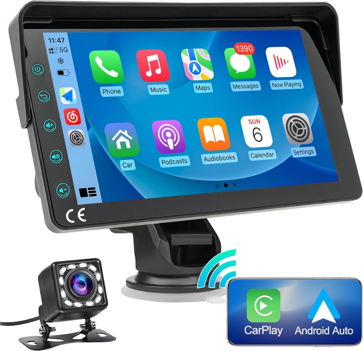 Navigatiesysteem 2024 Model - Carplay & Andriod Auto - 7 Inch - Universeel - Backup Camera & Bluetooth/AUX/FM-zender