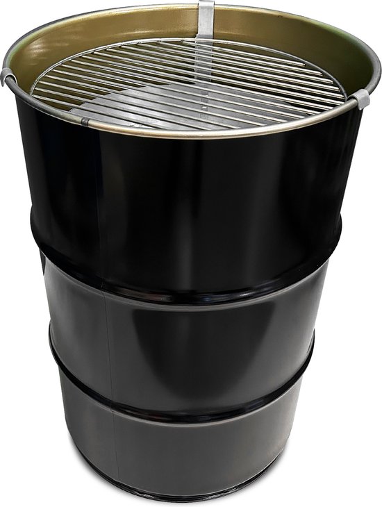 Barrelkings small industriële houtskool barbecue-b-BBQ| Vuurkorf in één|60 Liter metalen olievat 40x58CM van Barrelkings — afbeelding 3
