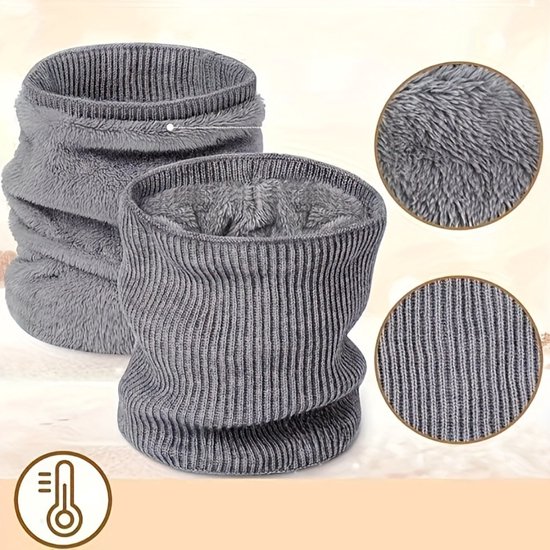Livano Cache-Cou - Homme - Femme - Polaire - Moto - Bandana - Masque - Snood - Hiver - Écharpe - Rembourré - Chaud - Café