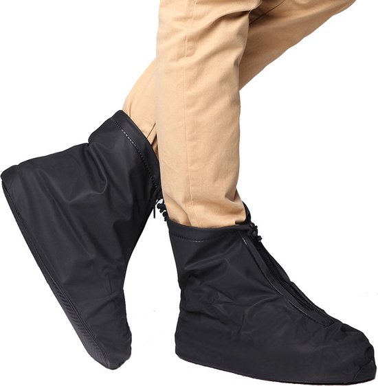 Overschoenen Waterdicht - Zwart - Waterdicht - Antislip - Herbruikbare Schoenen Overtrekken-Waterdicht schoenen - Maat 43/44