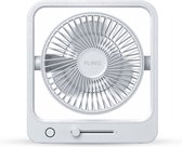 FlinQ Coolcube Tafelventilator - - Statiefventilator - Ventilatoren - Draadloos - Oplaadbaar - Aanpasbare snelheden - Wit