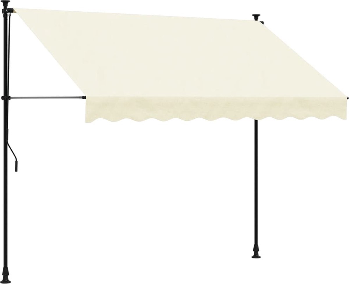 VidaXL Luifel uittrekbaar 250x150 cm stof en staal crèmekleurig