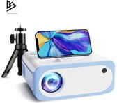 Mini Beamer - Film Projector met Bluetooth - Draagbare Beamer - 4K Kwaliteit - Wit met Blauw