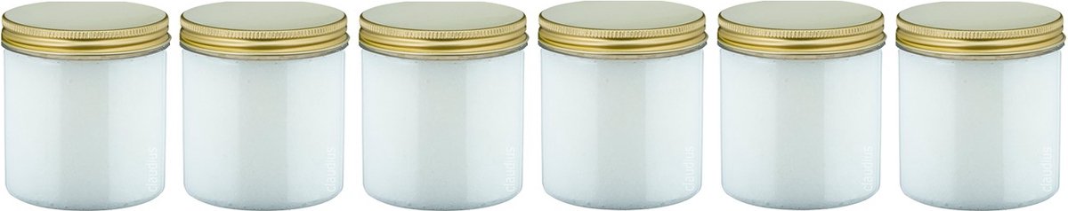 Goedkoopste Luxe Verzorgende Bodyscrub-Gel Aloë Vera - 400 gram - Pot met gouden deksel - set van 6 stuks - Hydraterende Lichaamsscrub